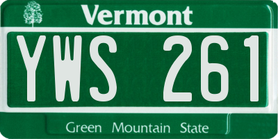 VT license plate YWS261