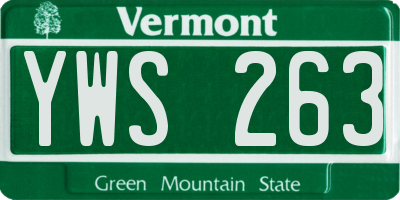 VT license plate YWS263