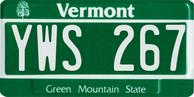 VT license plate YWS267