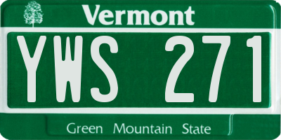 VT license plate YWS271
