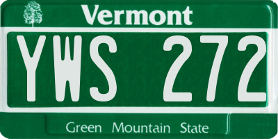 VT license plate YWS272