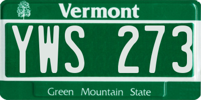 VT license plate YWS273