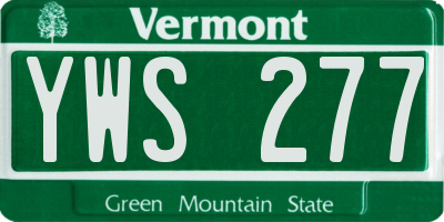 VT license plate YWS277