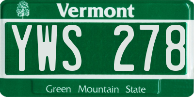 VT license plate YWS278