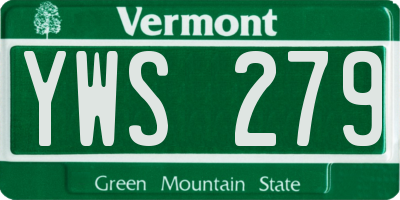 VT license plate YWS279