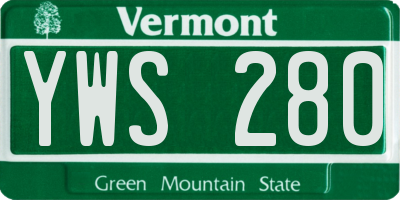 VT license plate YWS280