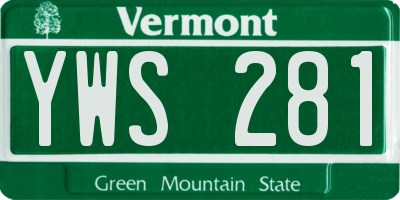 VT license plate YWS281