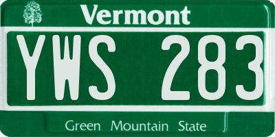 VT license plate YWS283