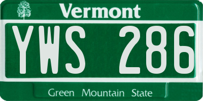 VT license plate YWS286