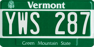 VT license plate YWS287
