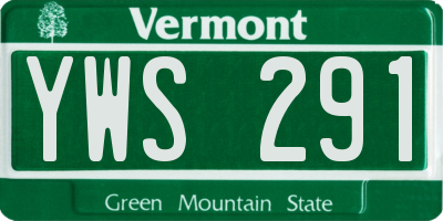 VT license plate YWS291