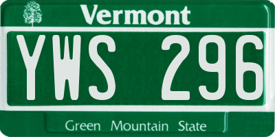VT license plate YWS296