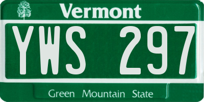 VT license plate YWS297