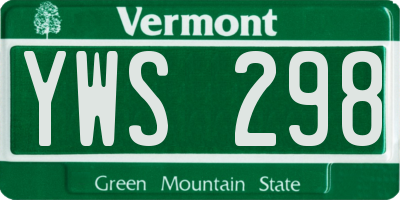 VT license plate YWS298