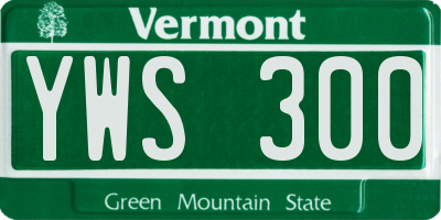 VT license plate YWS300