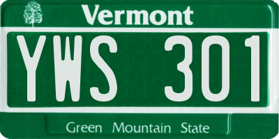 VT license plate YWS301