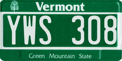 VT license plate YWS308