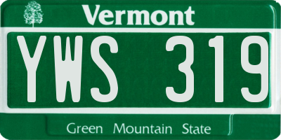 VT license plate YWS319