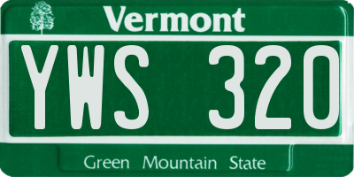 VT license plate YWS320
