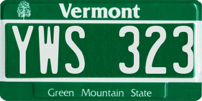 VT license plate YWS323