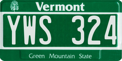 VT license plate YWS324