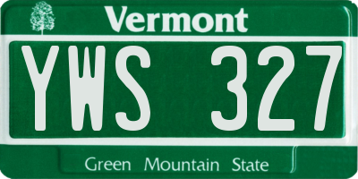 VT license plate YWS327