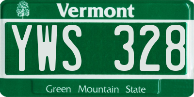 VT license plate YWS328