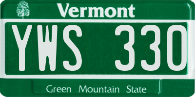 VT license plate YWS330