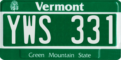 VT license plate YWS331