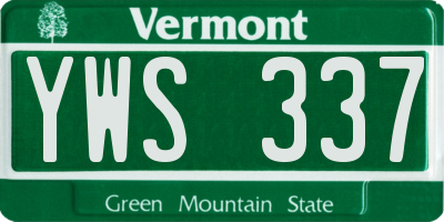 VT license plate YWS337