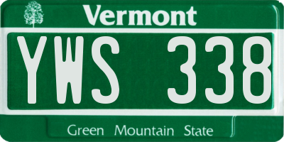 VT license plate YWS338