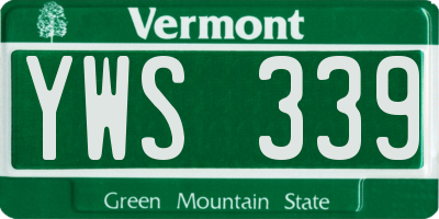 VT license plate YWS339