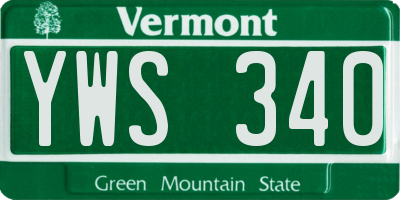 VT license plate YWS340