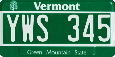 VT license plate YWS345