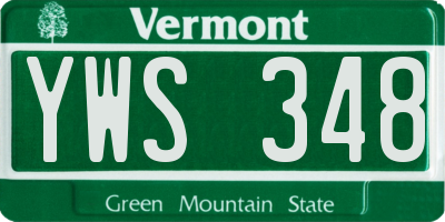 VT license plate YWS348