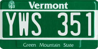 VT license plate YWS351