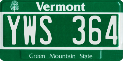 VT license plate YWS364