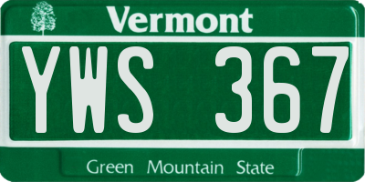 VT license plate YWS367