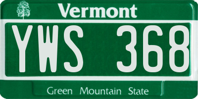 VT license plate YWS368