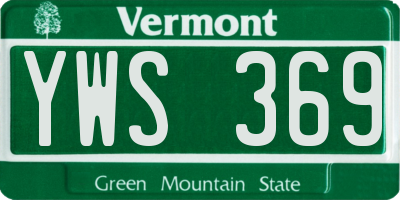 VT license plate YWS369