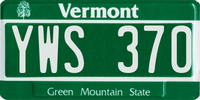 VT license plate YWS370