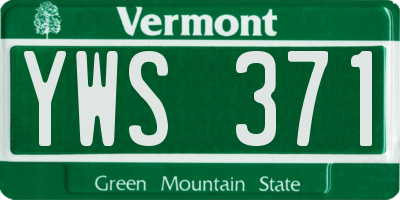 VT license plate YWS371