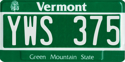 VT license plate YWS375