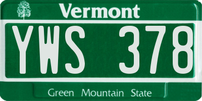 VT license plate YWS378