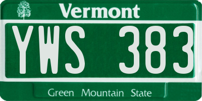 VT license plate YWS383