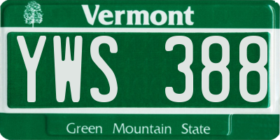 VT license plate YWS388