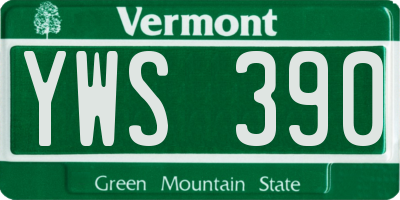 VT license plate YWS390