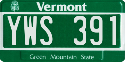VT license plate YWS391