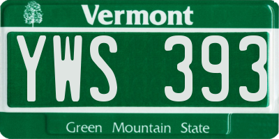 VT license plate YWS393