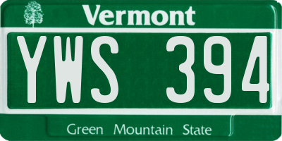 VT license plate YWS394